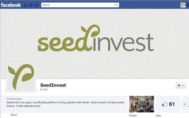 The Mockups of the SeedInvest Facebook page in 2012